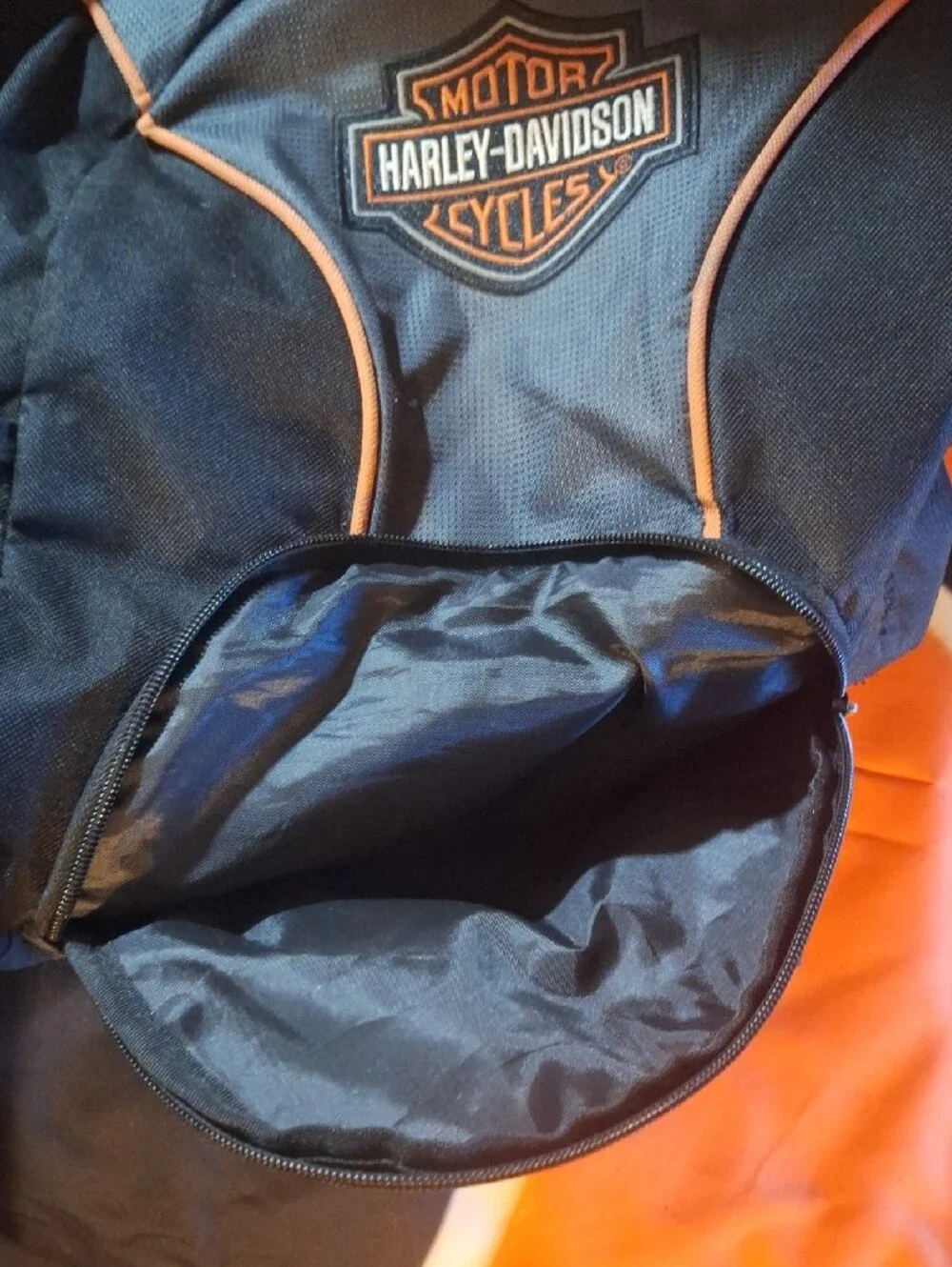 Harley-Davidson Black with Orange Trim Men's Backpack